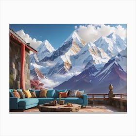 Cropped Portrait Of The Himalayas For Wall (1) 1 Canvas Print