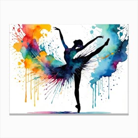 Oil Painting Ballet Bance silhouette ballerina #7 Canvas Print