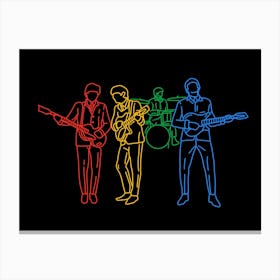 Minimalist Line Art Beatles Canvas Print