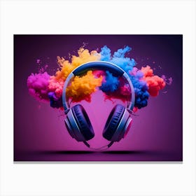 Colorful Headphones 2 Canvas Print