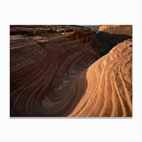 Erosion Channels Carve Sinuous Paths Through The Rugged Sandstone Canyon Rivers Of Time And Weather Canvas Print