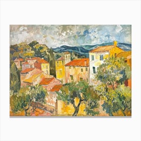 Golden Afternoon Vista Painting Inspired By Paul Cezanne Canvas Print