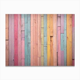 Colorful Wooden Wall 1 Canvas Print
