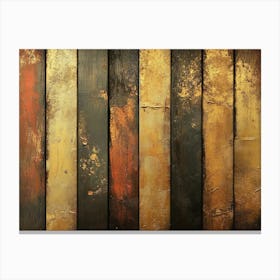 3d Abstract Artwork Design Featuring an Aged Wood Texture with A Vibrant Golden Color Scheme Canvas Print