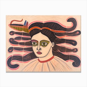 'Mermaid' Woman With Long Hair Canvas Print