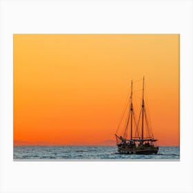 Sunset Sailboat Canvas Print