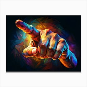 Colorful Hand Pointing 1 Canvas Print