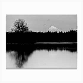 Moody Black and White Mount Hood Magick Canvas Print