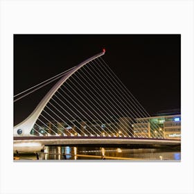 Samuel Beckett Bridge At Night In Dublin Canvas Print