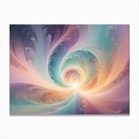 Abstract Image Of Swirling, Feathery Shapes In Shades Of Blue, Purple, And Orange, Creating A Sense Of Movement And Flow Canvas Print