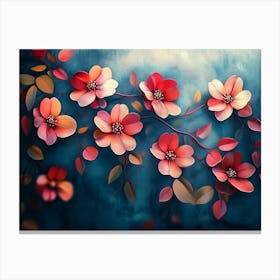 Elegant Colorful With Vibrant Leaves Hanging Branches Illustration Background Canvas Print