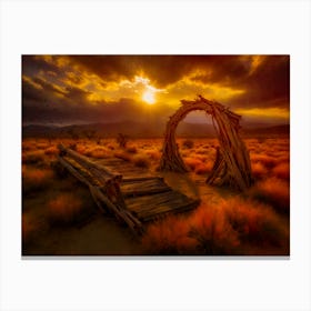 Sunset In The Desert Canvas Print