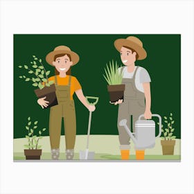 Gardener Couple Canvas Print