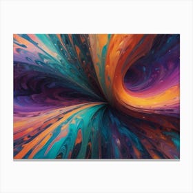 Abstract, Swirling Design Resembling A Colorful Vortex Or Tunnel Canvas Print