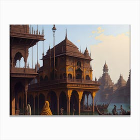  Portrait Of The Banaras Ghat  Canvas Print