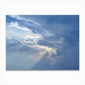 Cloudy Sky With Sunbeams Canvas Print