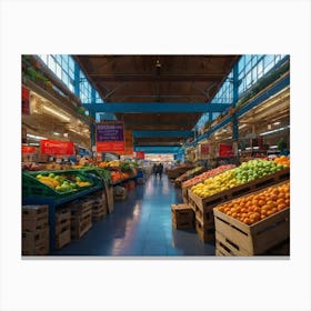 Fruit And Vegetable Market Canvas Print