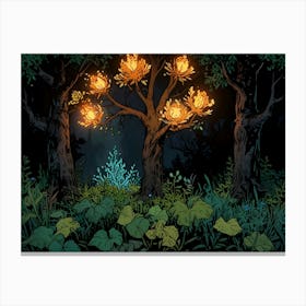 Forest Of Fire Canvas Print