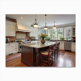 Kitchen With Hardwood Floors Canvas Print