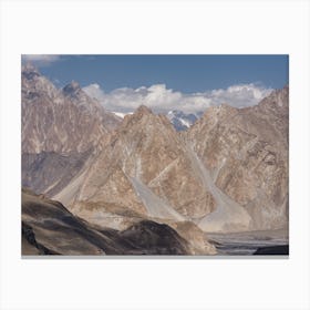 Pakistan Mountain Range With Sun And Shadow Canvas Print