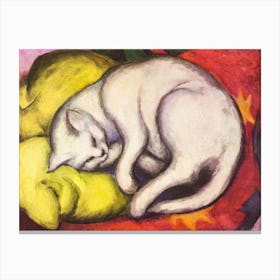 Franz Marc 1912 The White Cat in HD ~ German Impressionism Canvas Print