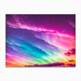 Rainbow Candy Clouds 1 Canvas Print