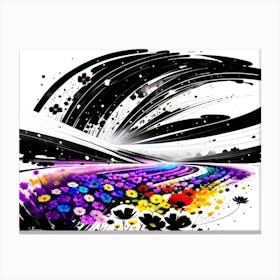 Abstract Flower Field Canvas Print