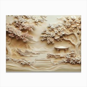 Beautiful 3d Chinese Landscape 2 Canvas Print