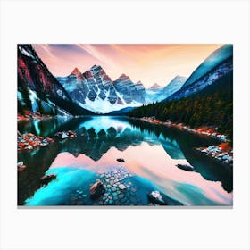 Sunset Mountain Lake Canvas Print