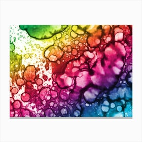 Watercolor Abstraction A Rainbow Of Raindrops 5 Canvas Print