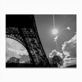 Eiffel Tower Leg and The Sun (Paris Series) Canvas Print