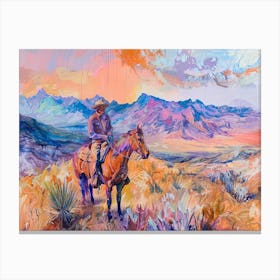 Cowboy Painting Sierra Nevada Mountains 1 Canvas Print