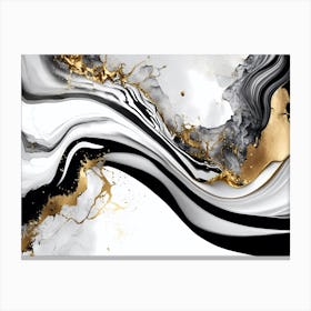 Abstract Black And Gold Painting 4 Canvas Print