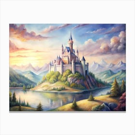 Castle On The Lake Canvas Print