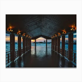 Pier At Dusk Canvas Print