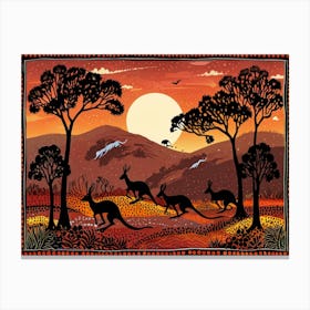 Default Australian Aboriginal Dot Painting Style Art Landscape 0 (2) Canvas Print