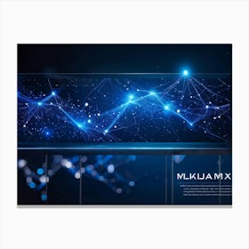 Abstract Digital Banner Featuring Interconnected Data Points Symbolizing An Ai Network Three Dimens (5) Canvas Print