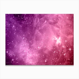 Rainbow Galaxy Space Background Canvas Print