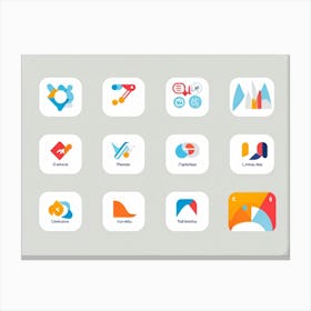 Abstract Vector Icons Set For A Modern Web Navigation Interface Incorporating Minimalist Design Sc (5) Canvas Print