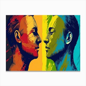 Two People Facing Each Other Canvas Print
