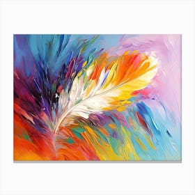 Colorful Feather Painting Canvas Print