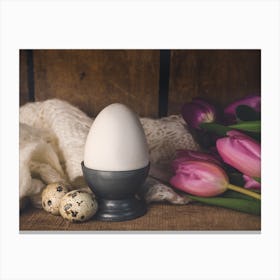 Easter Eggs And Tulips 9 Canvas Print