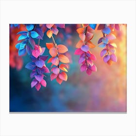 Colorful Leaves On A Branch Canvas Print