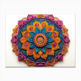 3d Detailed Mandala with Vibrant Colors 1 Canvas Print