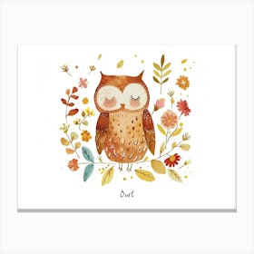 Little Floral Owl 3 Poster Canvas Print