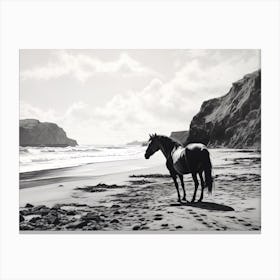 A Horse Oil Painting In Anakena Beach, Easter Island, Landscape 4 Canvas Print