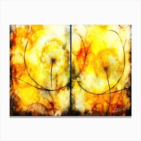 Dandelion Outline - Dandelion Solar Canvas Print