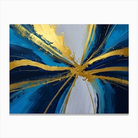 Abstract Blue And Gold Painting Canvas Print