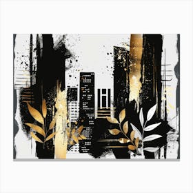 Abstract Cityscape Painting Canvas Print