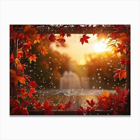 Autumn Themed Frame Showcasing An Explosion Of Vibrant Foliage Hues Ranging From Deep Reds To Warm (4) Canvas Print